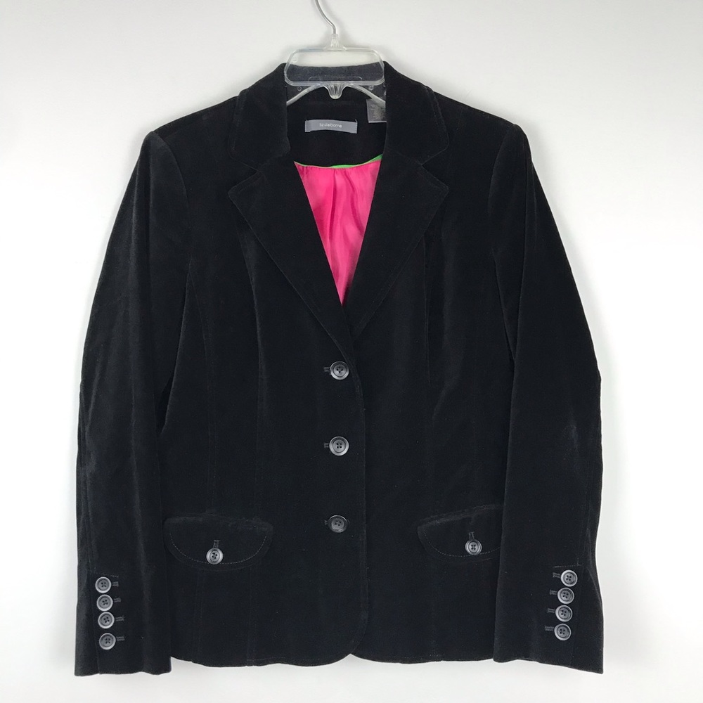 * Liz Claiborne Black Velvet Two Pocket Jacket
